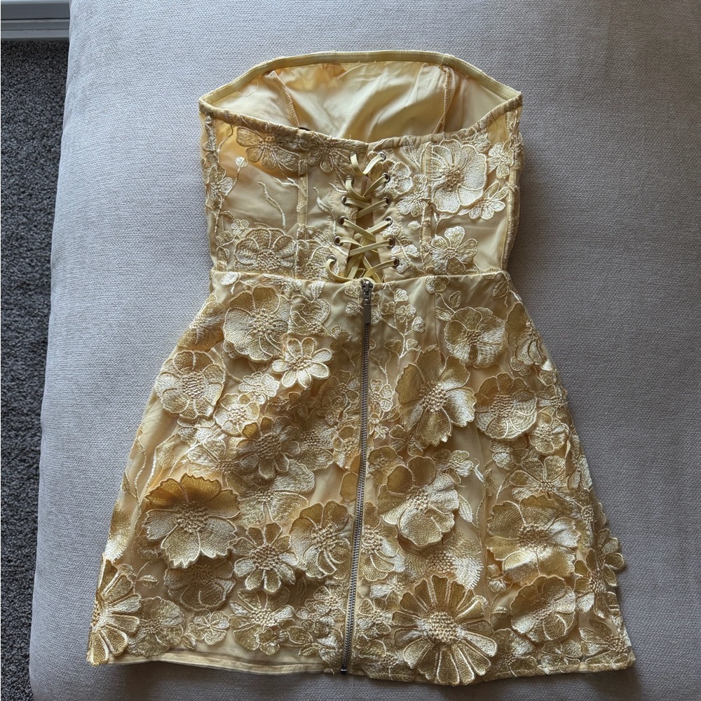 Fashion Nova Luxe Marcella Embroidered A-Line Mini Dress - Picture 4 of 4
